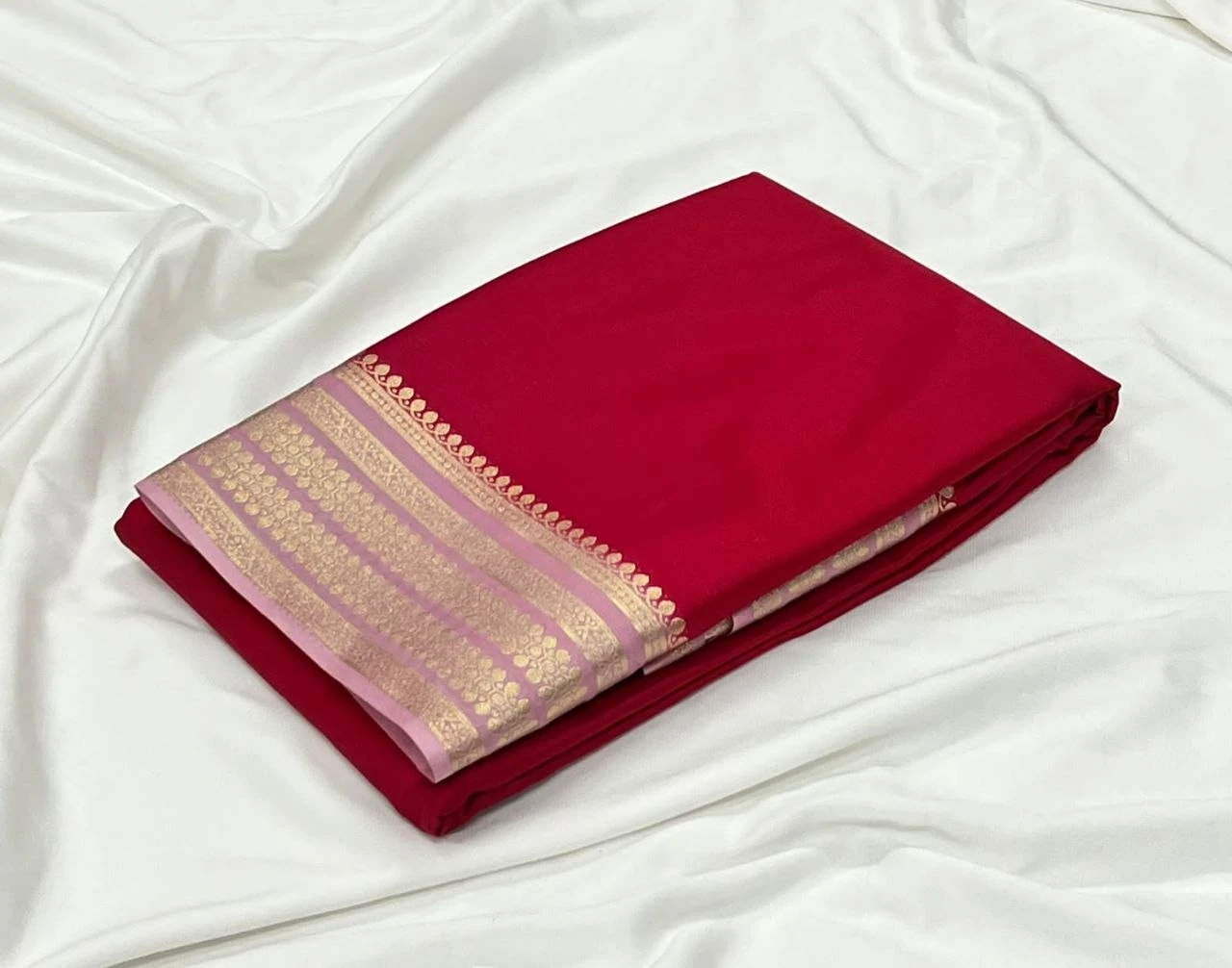 Mysore Crepe Silk Saree - Tangerine Orange
